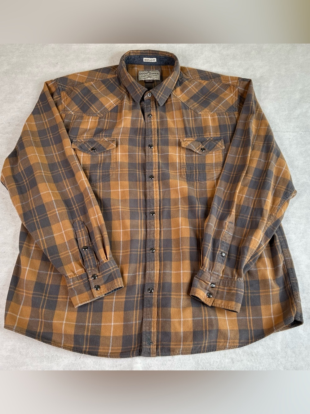 Cody James Shirt Men’s Plaid 2XL Brown Pearl Snap Button Up Cowboy Western Rodeo